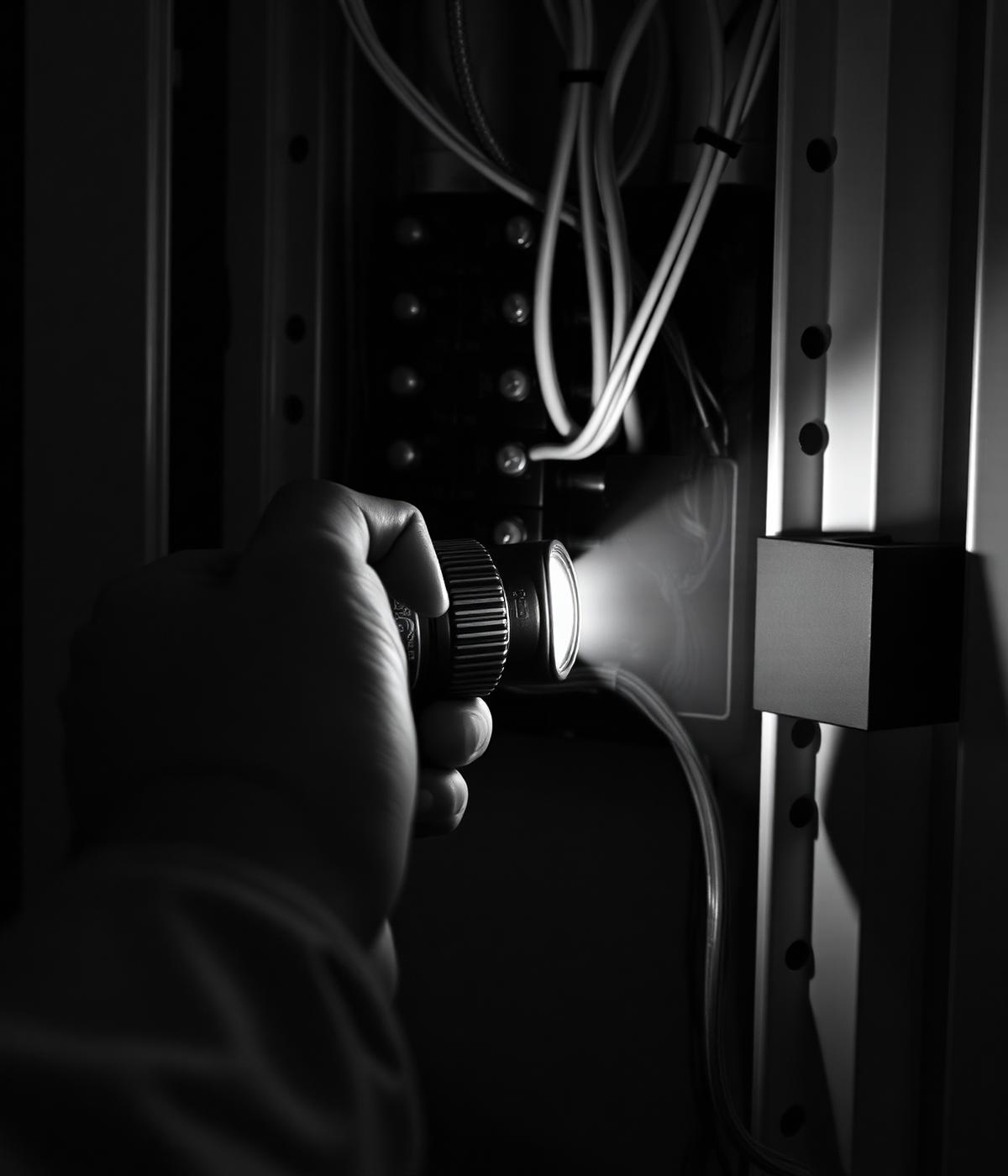 Inspector examining electrical panel